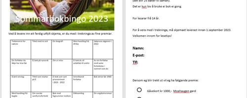 Sommarbokbingo