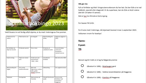 Sommarbokbingo