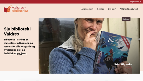 Skjermbilde av ny heimeside